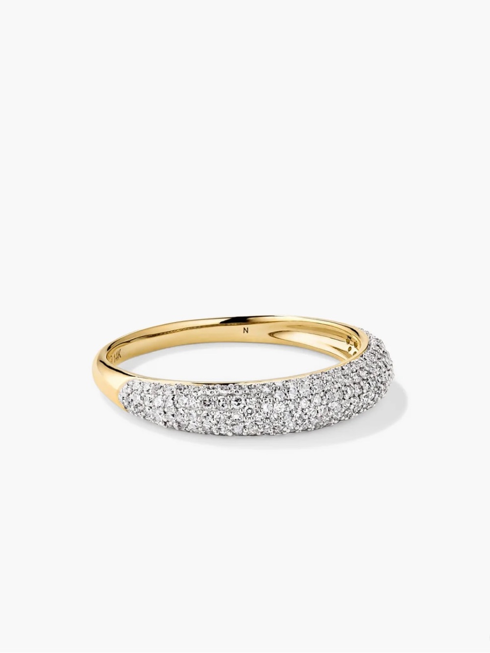 Mejuri Pave Diamond Thin Dome Ring